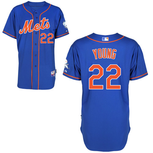 Eric Young #22 MLB Jersey-New York Mets Men's Authentic Alternate Blue Home Cool Base Baseball Jersey